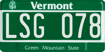 VT license plate LSG078