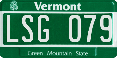 VT license plate LSG079