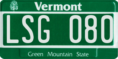 VT license plate LSG080