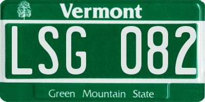 VT license plate LSG082