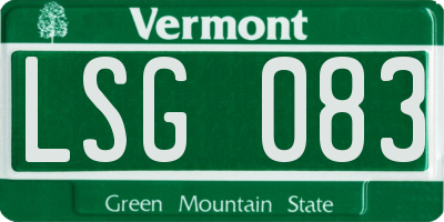 VT license plate LSG083