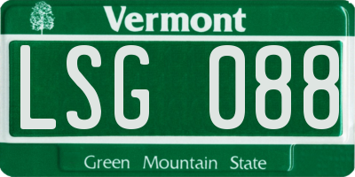 VT license plate LSG088
