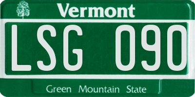 VT license plate LSG090