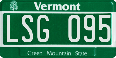 VT license plate LSG095