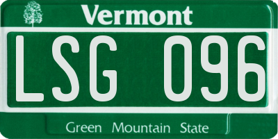 VT license plate LSG096
