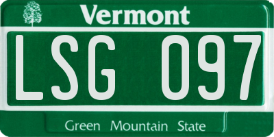 VT license plate LSG097