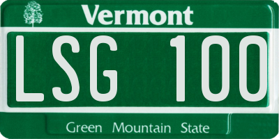 VT license plate LSG100