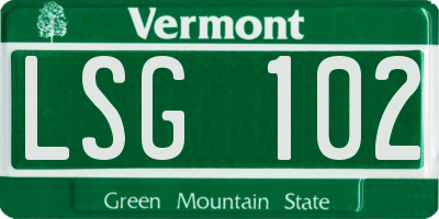 VT license plate LSG102