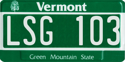 VT license plate LSG103