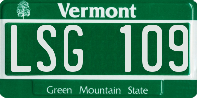 VT license plate LSG109