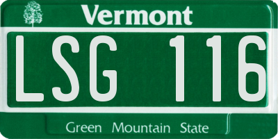 VT license plate LSG116