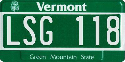 VT license plate LSG118