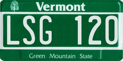 VT license plate LSG120