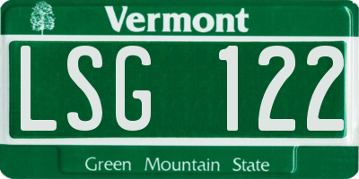 VT license plate LSG122