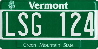 VT license plate LSG124