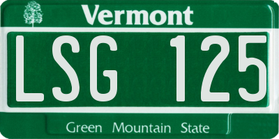VT license plate LSG125