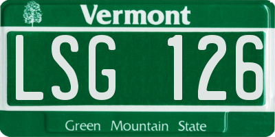 VT license plate LSG126