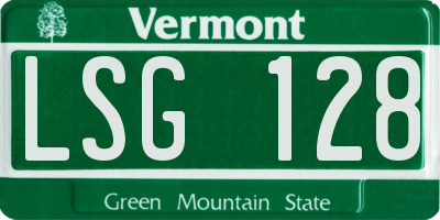 VT license plate LSG128