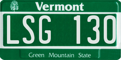 VT license plate LSG130