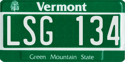 VT license plate LSG134
