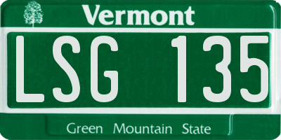 VT license plate LSG135