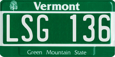 VT license plate LSG136