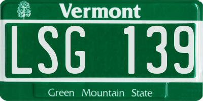 VT license plate LSG139