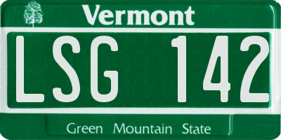 VT license plate LSG142
