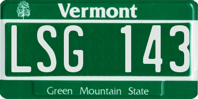 VT license plate LSG143