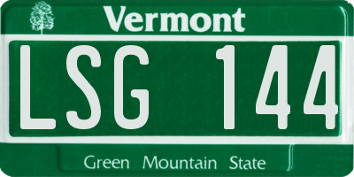 VT license plate LSG144
