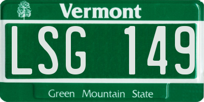 VT license plate LSG149