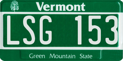 VT license plate LSG153