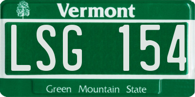 VT license plate LSG154