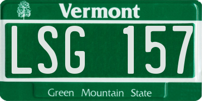 VT license plate LSG157