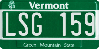 VT license plate LSG159