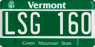 VT license plate LSG160