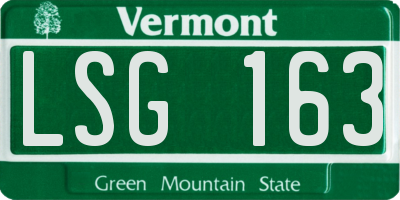 VT license plate LSG163
