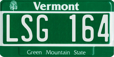 VT license plate LSG164