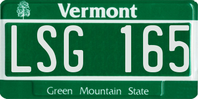 VT license plate LSG165