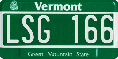 VT license plate LSG166