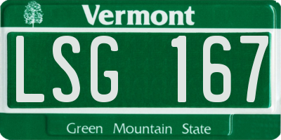 VT license plate LSG167