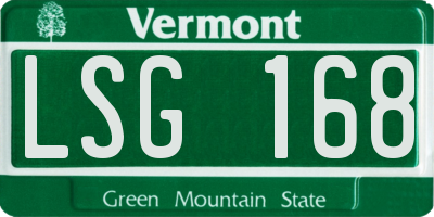 VT license plate LSG168