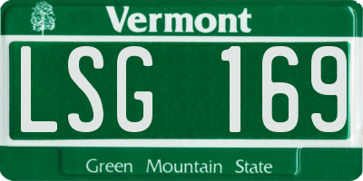 VT license plate LSG169