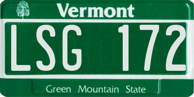VT license plate LSG172