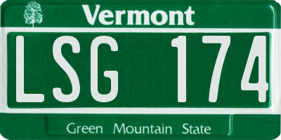 VT license plate LSG174