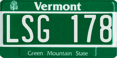 VT license plate LSG178