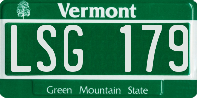 VT license plate LSG179