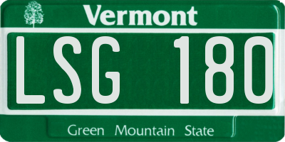 VT license plate LSG180