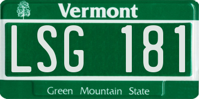 VT license plate LSG181