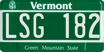 VT license plate LSG182